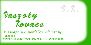 vaszoly kovacs business card